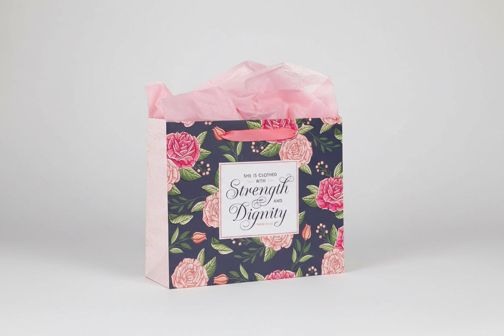 Large Gift Bag with Card || Strength & Dignity || Prov. 31:25