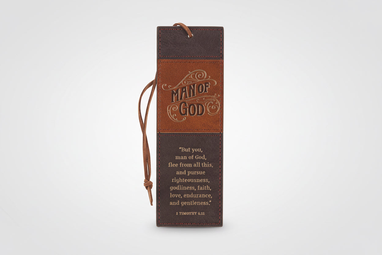 Faux Leather Bookmark || Man of God || 1 Tim. 6:11