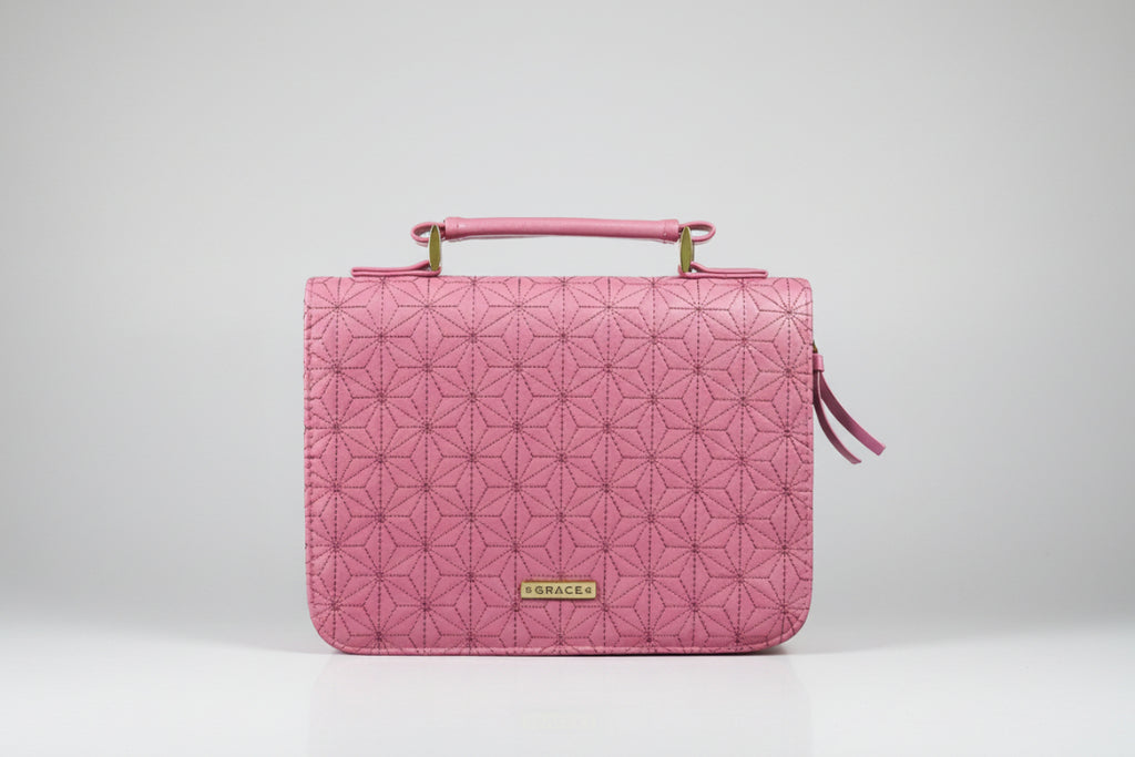 Pink Bible Cover || Grace Badge