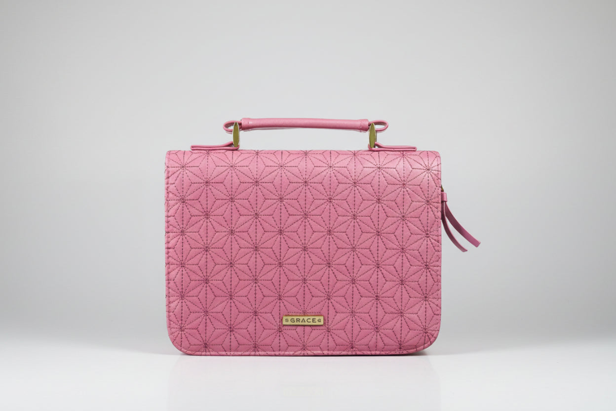 Pink Bible Cover || Grace Badge