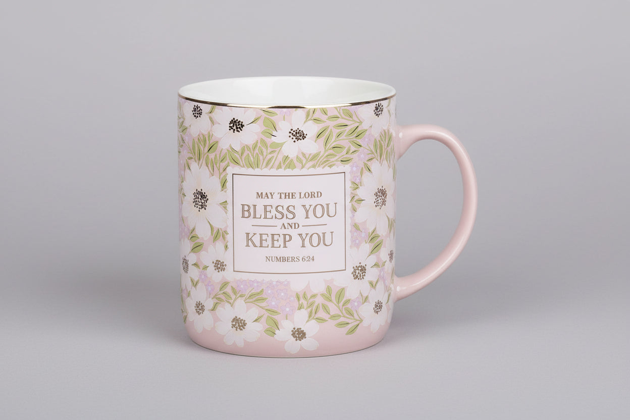 Pink Blossom Mug || The Lord Bless You and Keep You || Num. 6:24