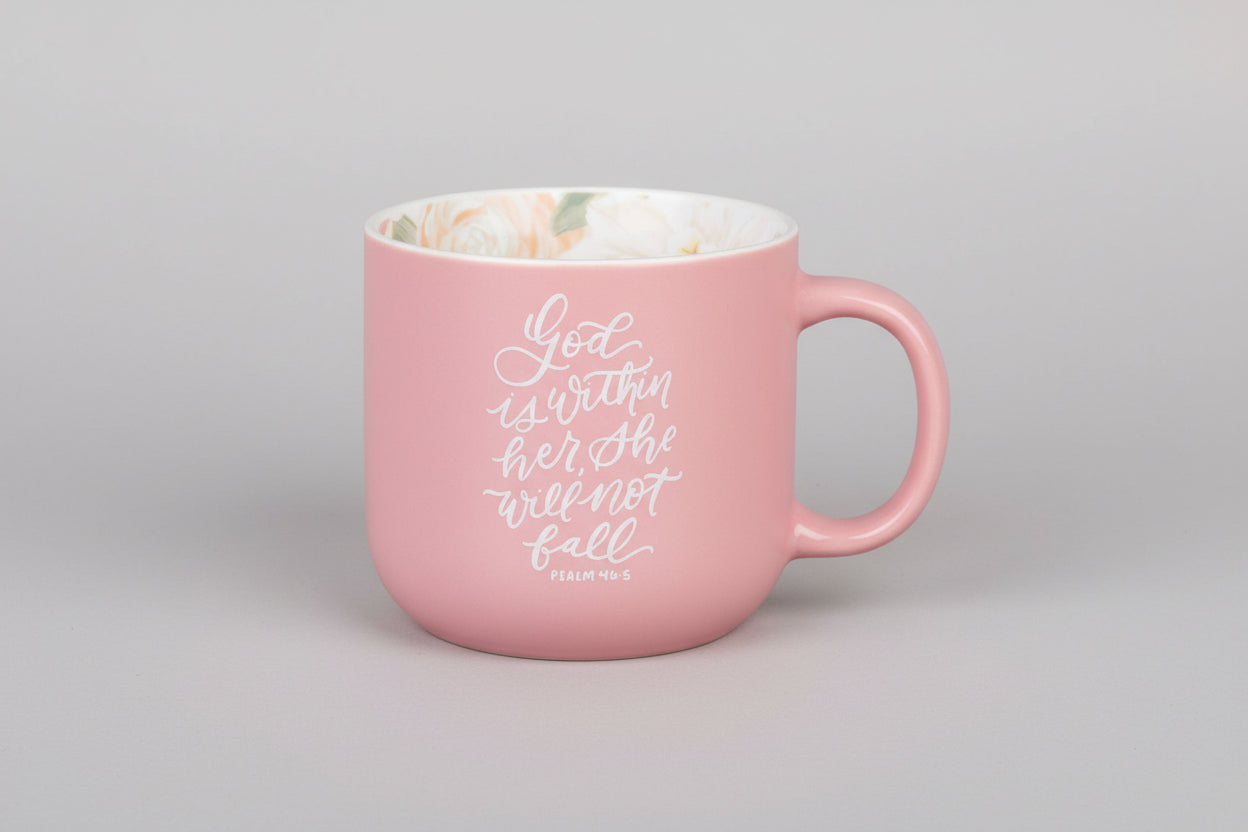 Pink Mug || God is Within Her || Ps. 46:5