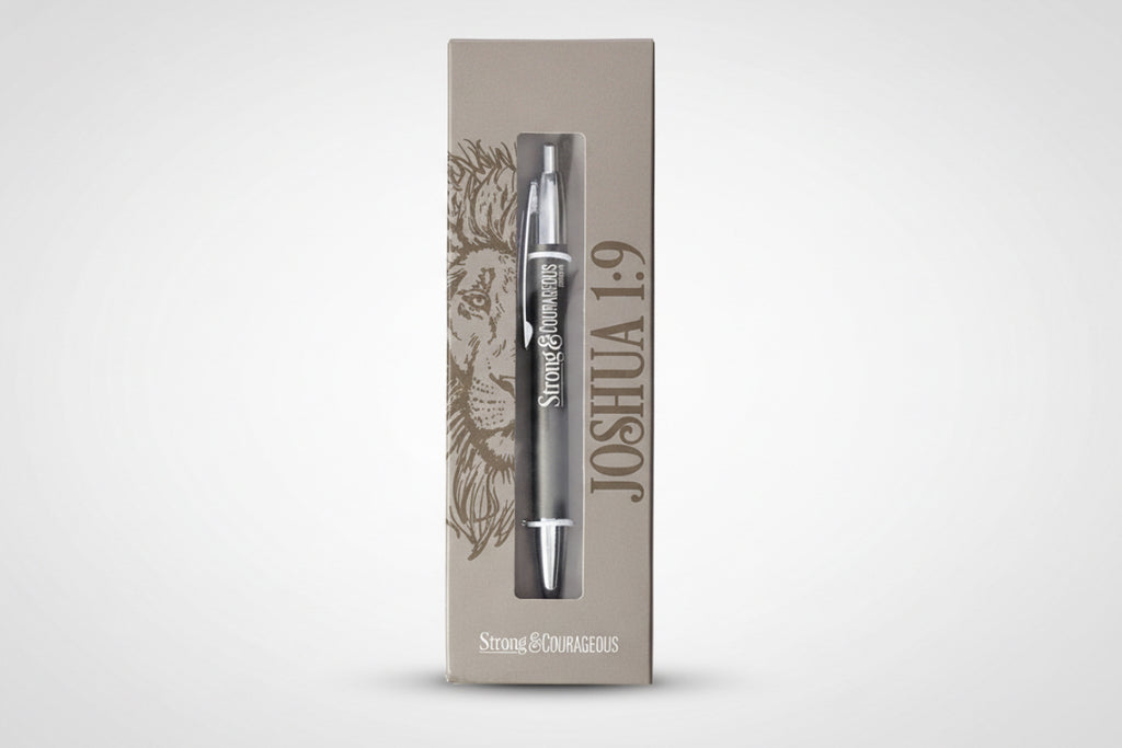 Pen in Gift Box || Gray || Joshua 1:9