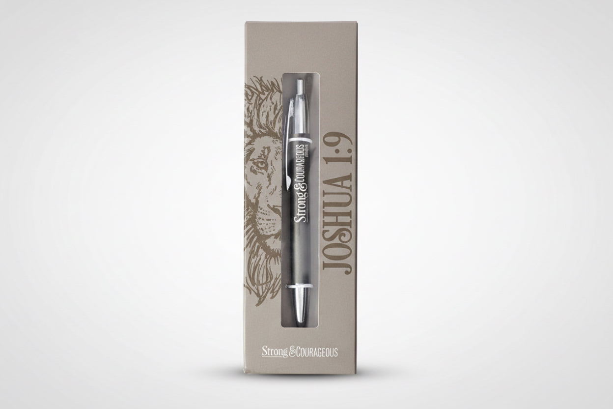 Pen in Gift Box || Gray || Joshua 1:9
