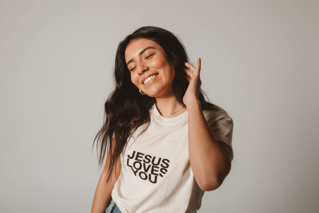 Jesus Loves You Tee || Sand