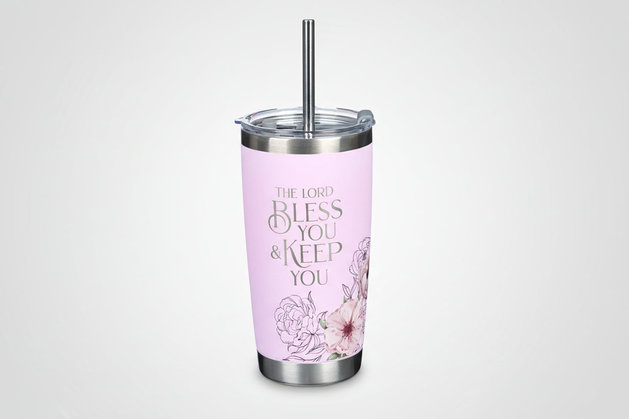 Pink Tumbler | Lord Bless & Keep You | Num. 6:24