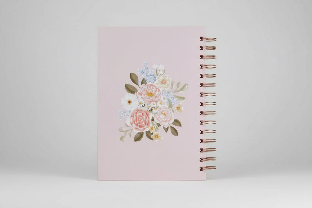 Journal Wirebound Pink Floral Strength & Dignity Prov. 31:25