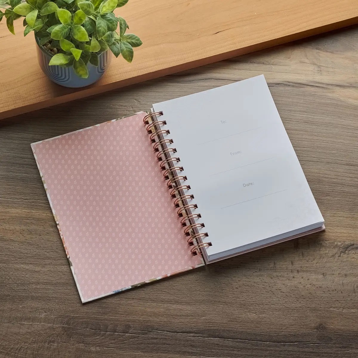 Journal Wirebound Pink Floral Strength & Dignity Prov. 31:25