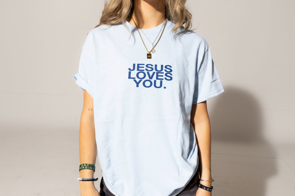 Jesus Loves You Tee || Light Blue
