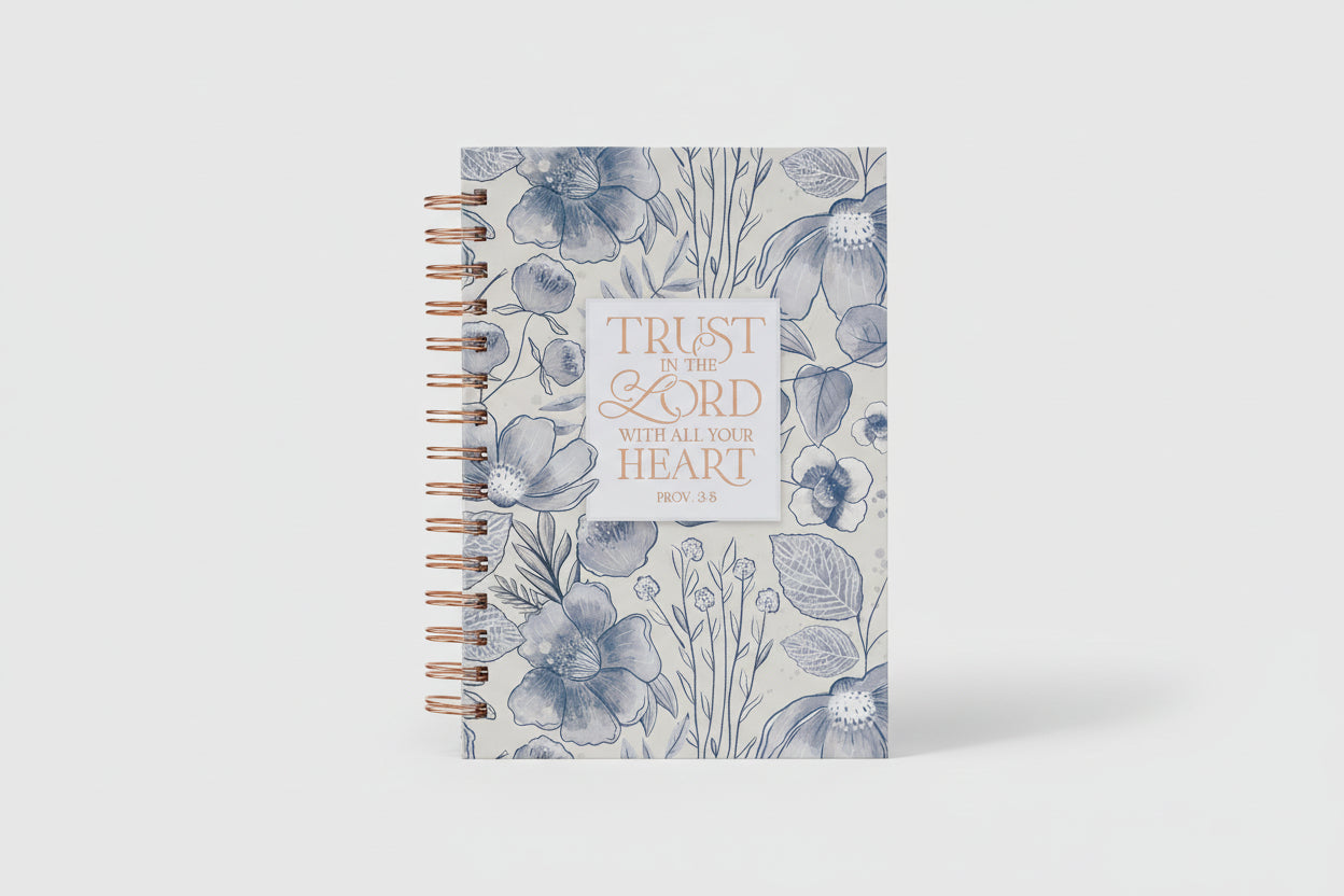 Blue Floral Journal || Trust In the Lord || Prov. 3:5