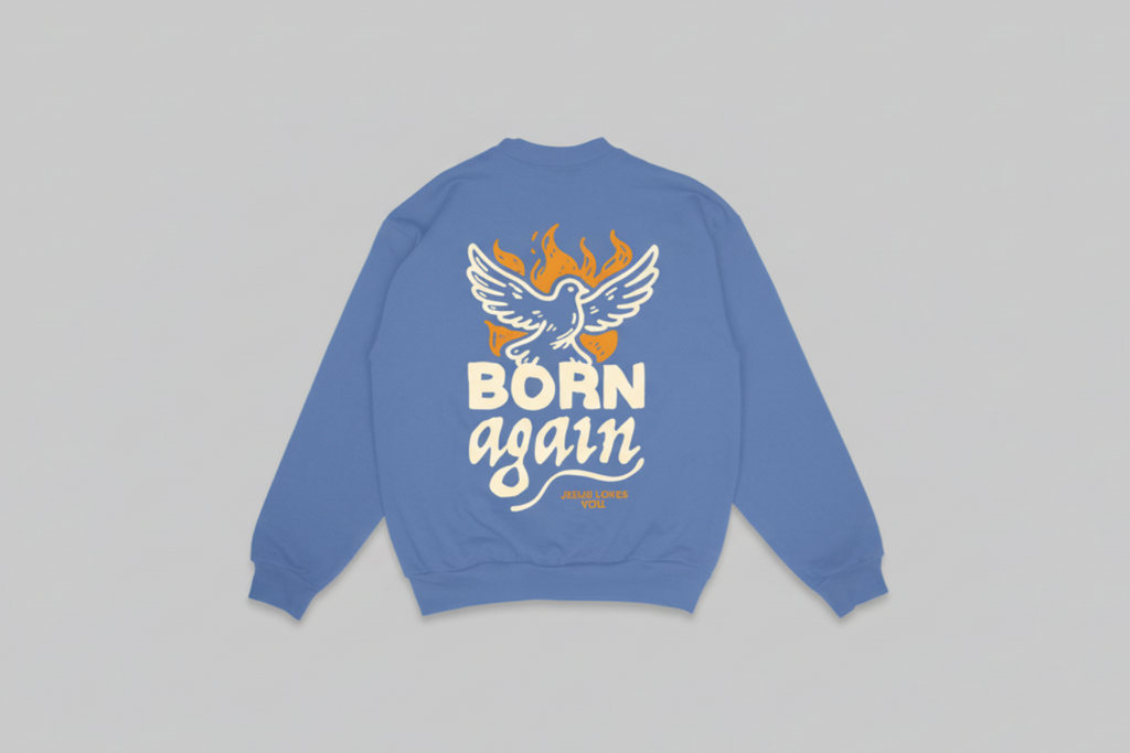 "Born Again" Dove Crewneck || University Blue