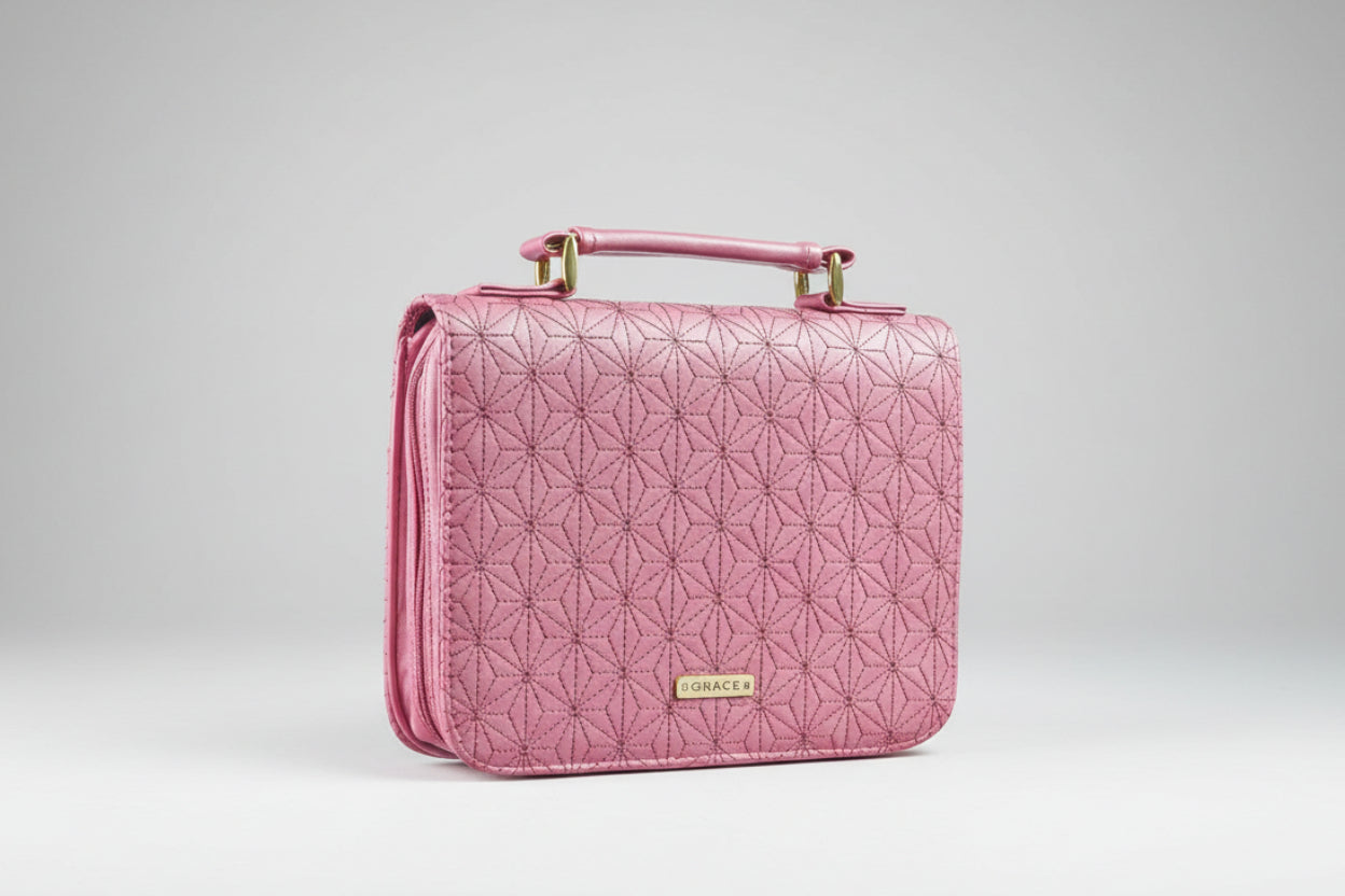 Pink Bible Cover || Grace Badge