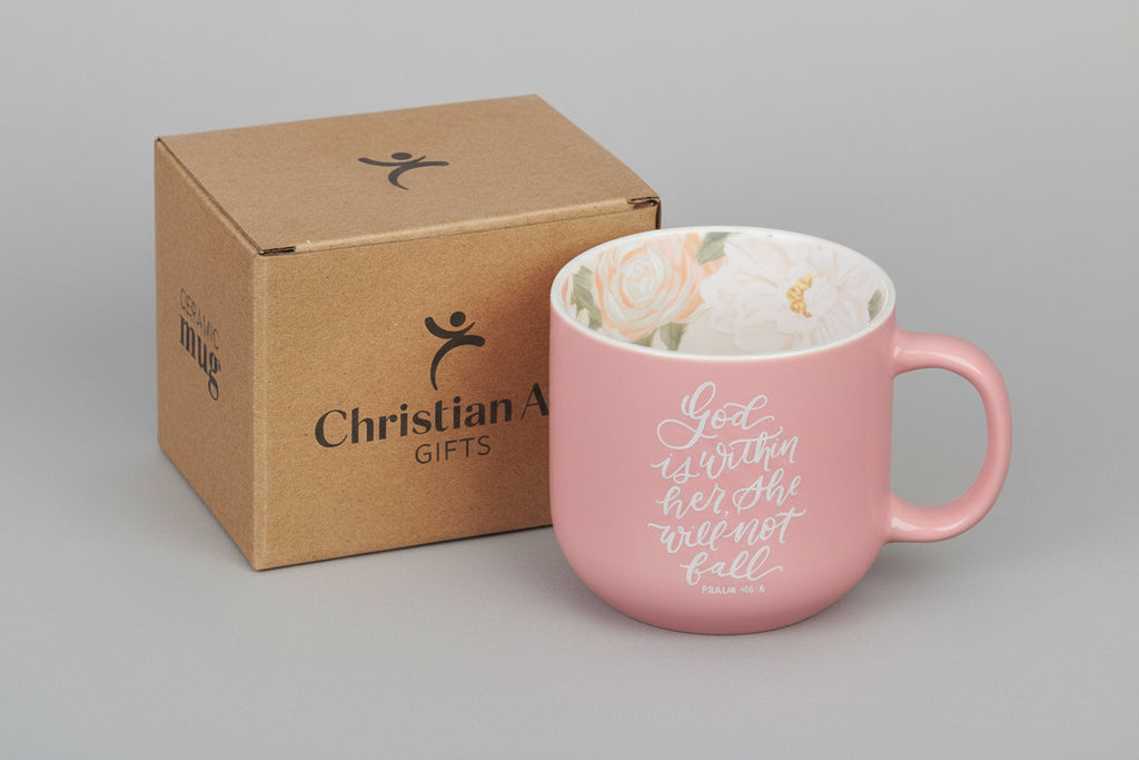 Pink Mug || God is Within Her || Ps. 46:5