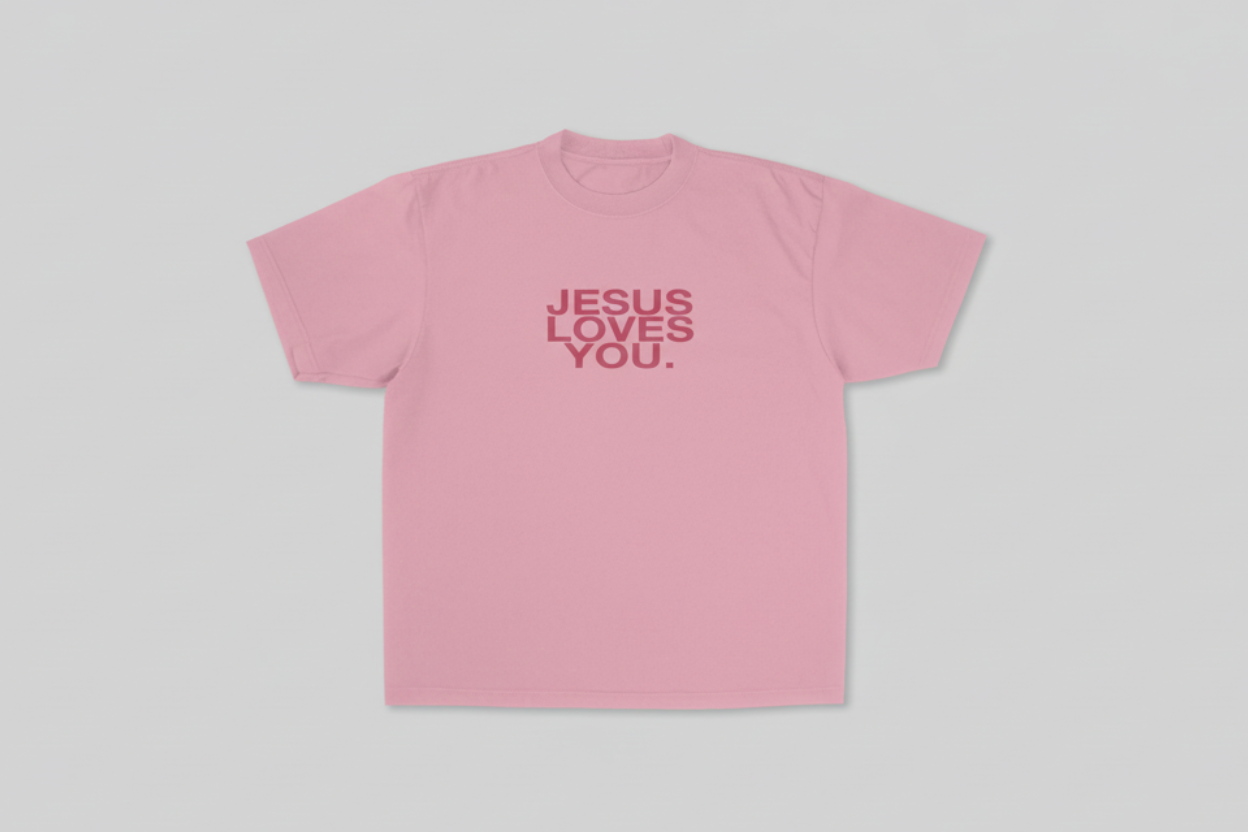 Jesus Loves You Tee || Pink Clay