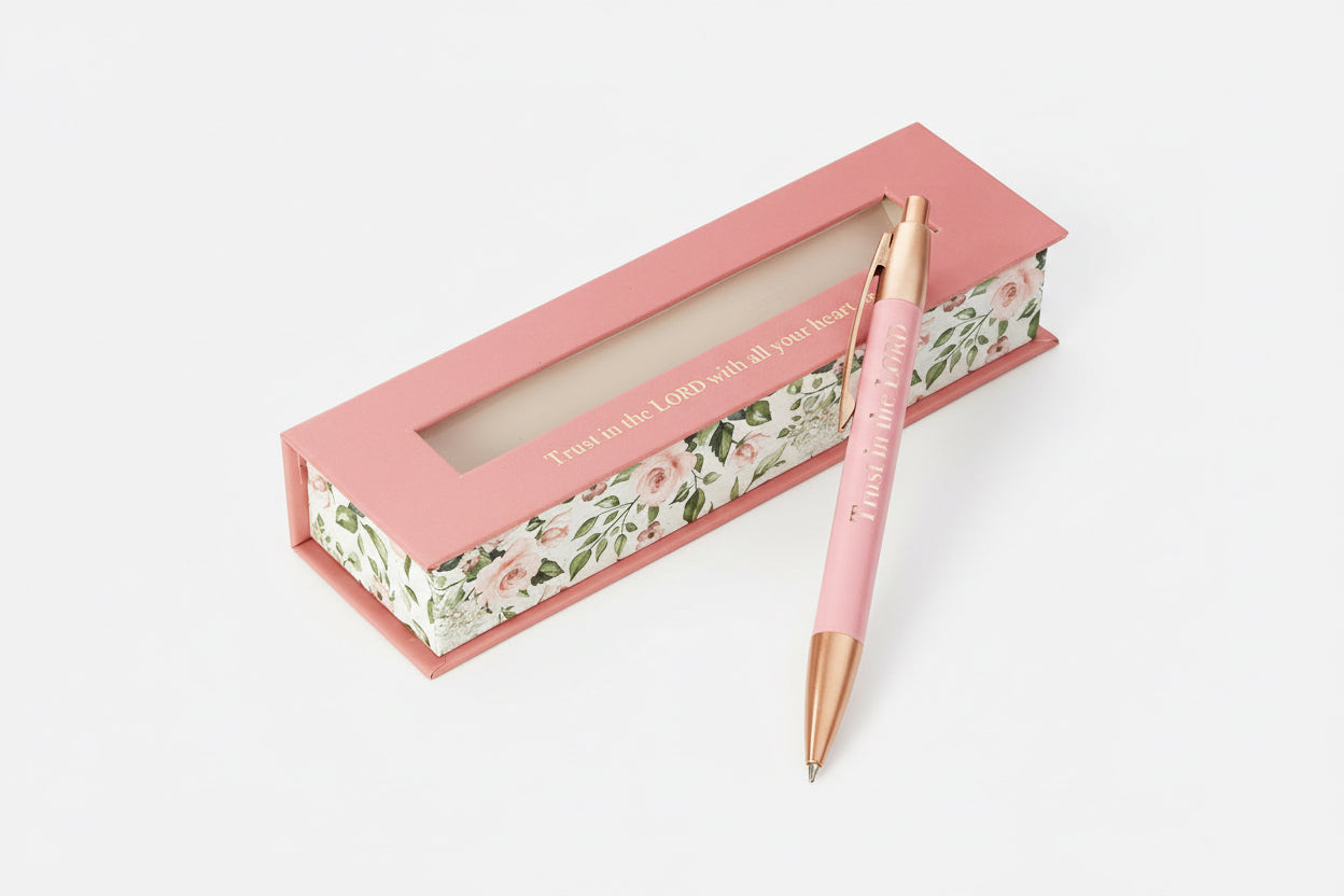 Pen in Gift Box Pink Proverbs 3:5