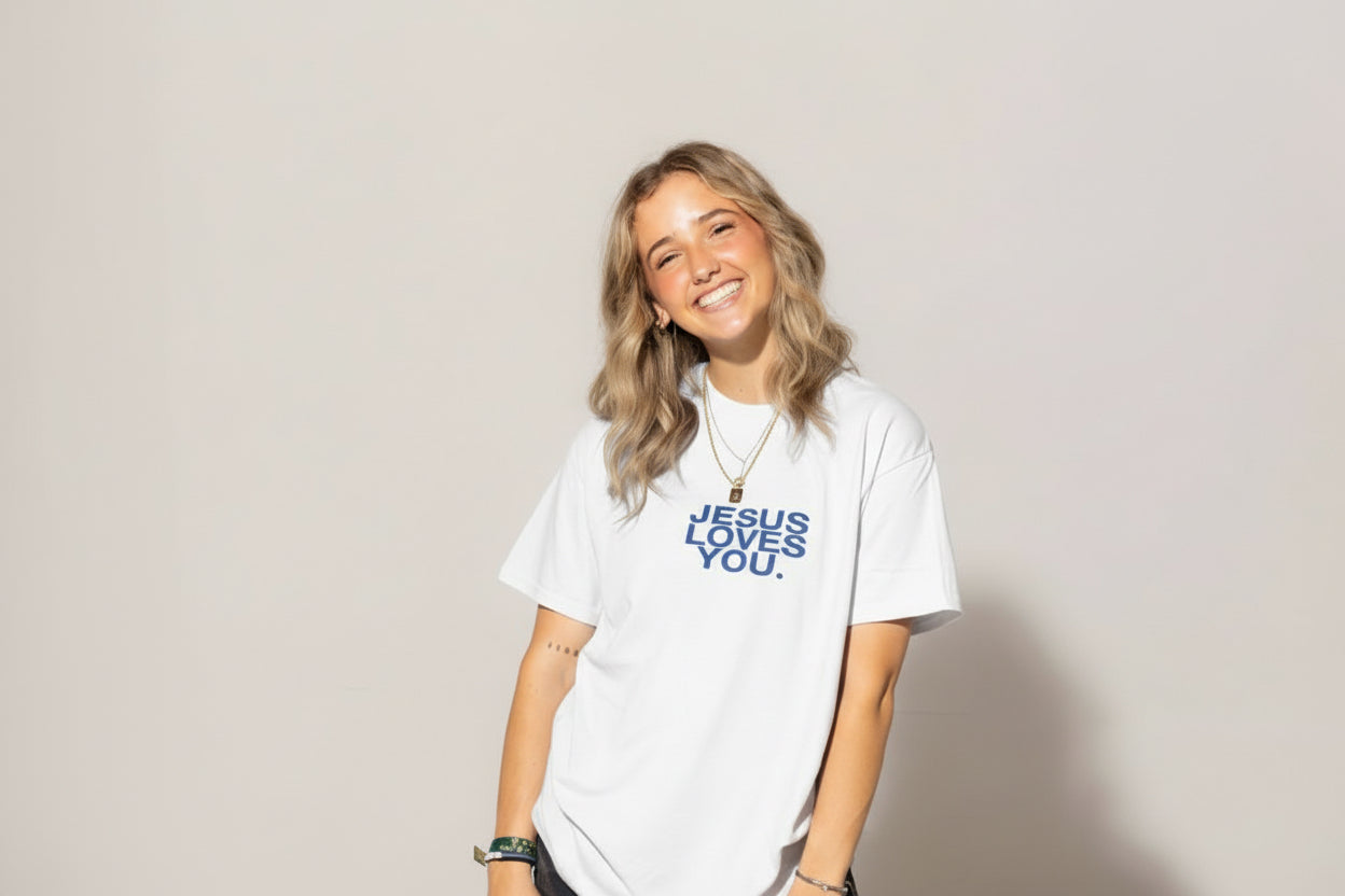 Jesus Loves You Tee || Light Blue
